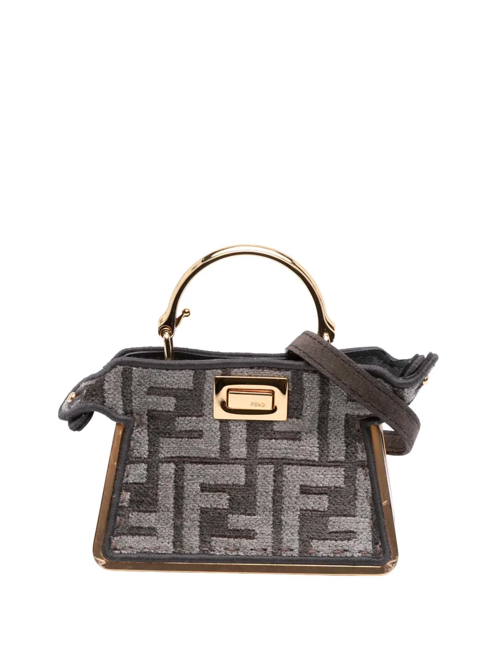 Fendi Pre-Owned 2000-2025 Nano Zucca Cashmere Peekaboo ISeeU Maxi Handle Bag satchel | Grey | Image 1