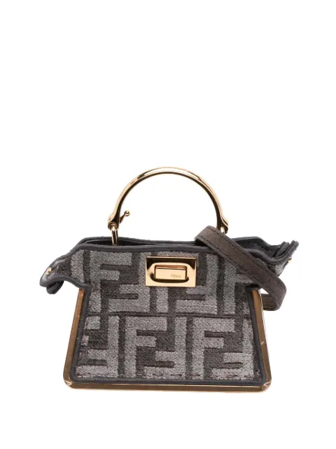 Fendi Pre-Owned 2000-2025 Nano Zucca Cashmere Peekaboo ISeeU Maxi Handle Bag satchel