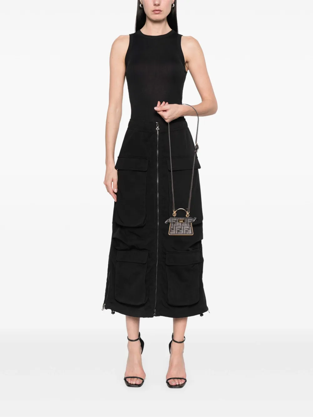 Fendi Pre-Owned 2000-2025 Nano Zucca Cashmere Peekaboo ISeeU Maxi Handle Bag satchel | Pre-Owned | Image 2