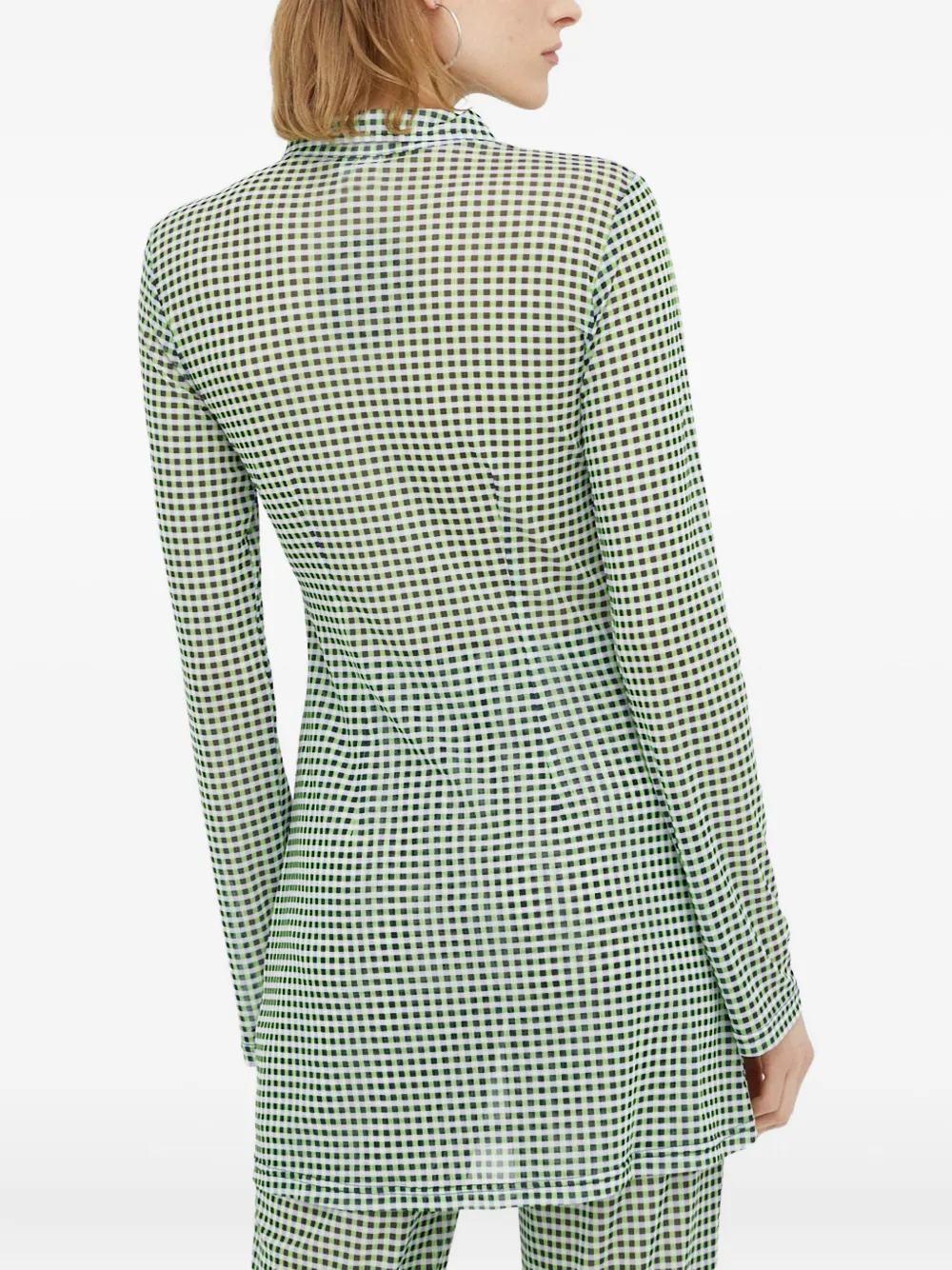 Resume Checked Buttoned Top In Green