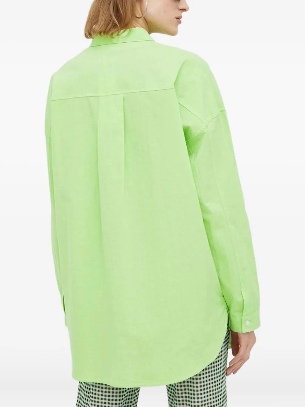 Resume Buttoned Long-sleeved Top In Green