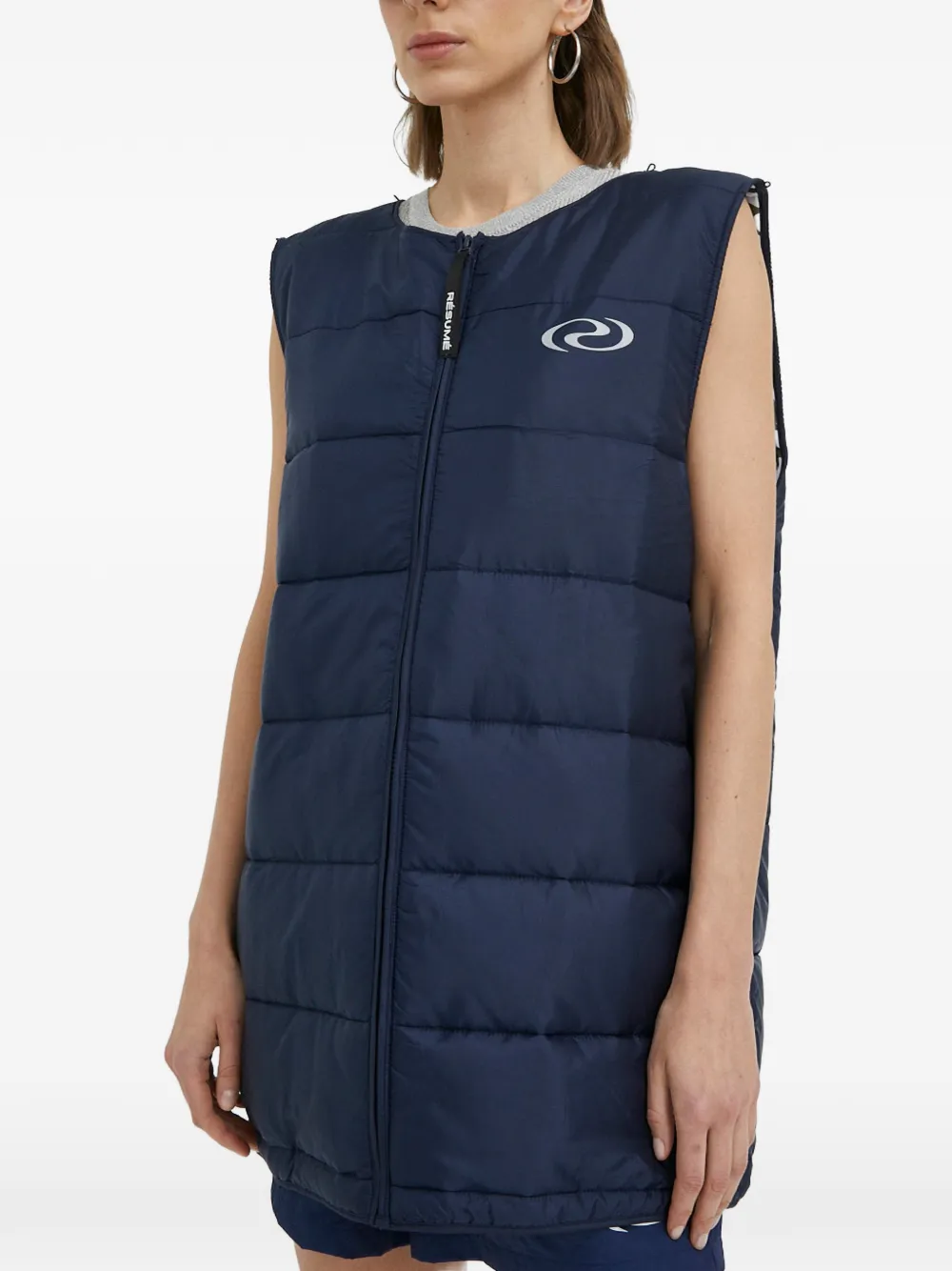 Résumé hooded buttoned coat - Blu