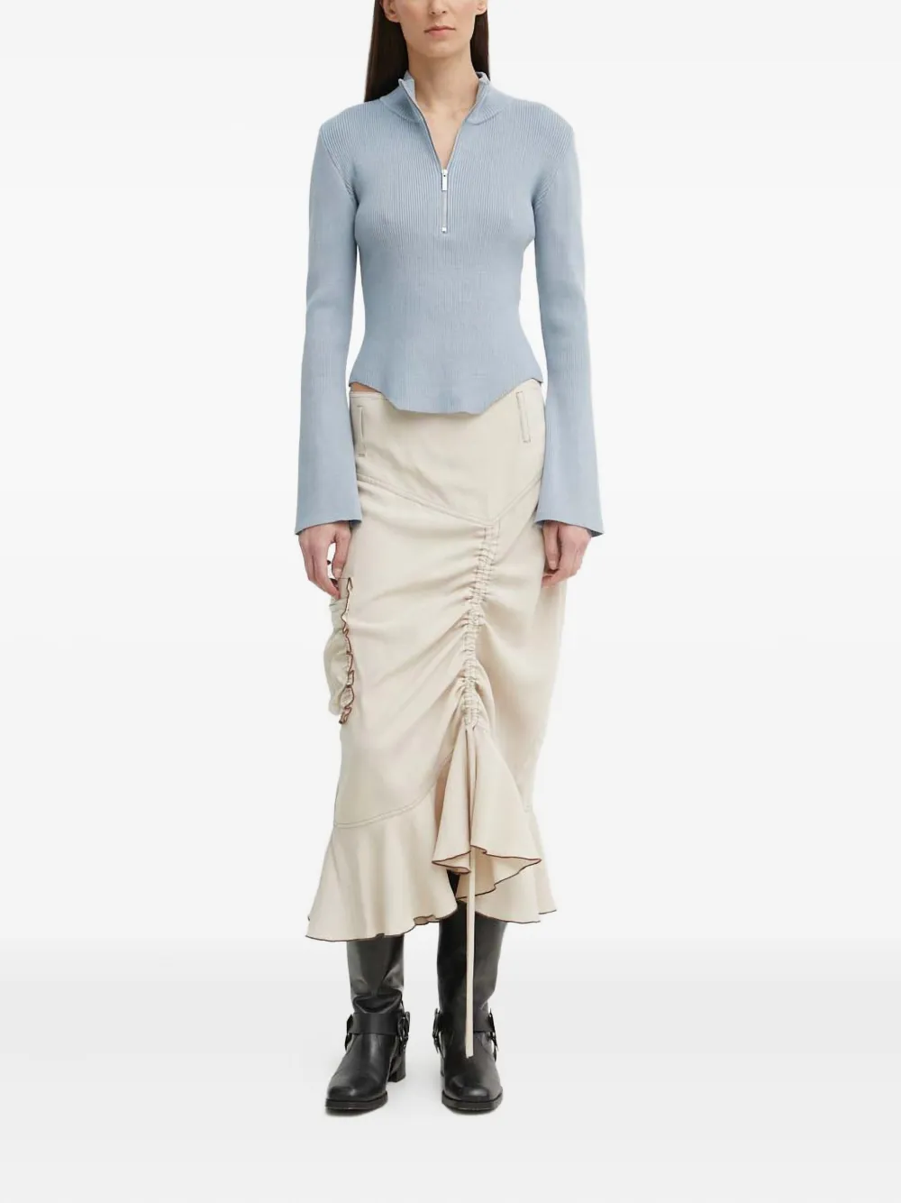 Résumé ruched ruffle-hem skirt | Asymmetric & Draped Skirts | Image 2