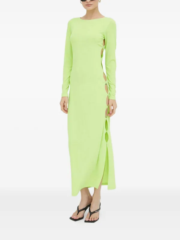 green side cut out dress Taleah Cut Out Maxi Dress Green| Beginning Boutique US 6 main image 0