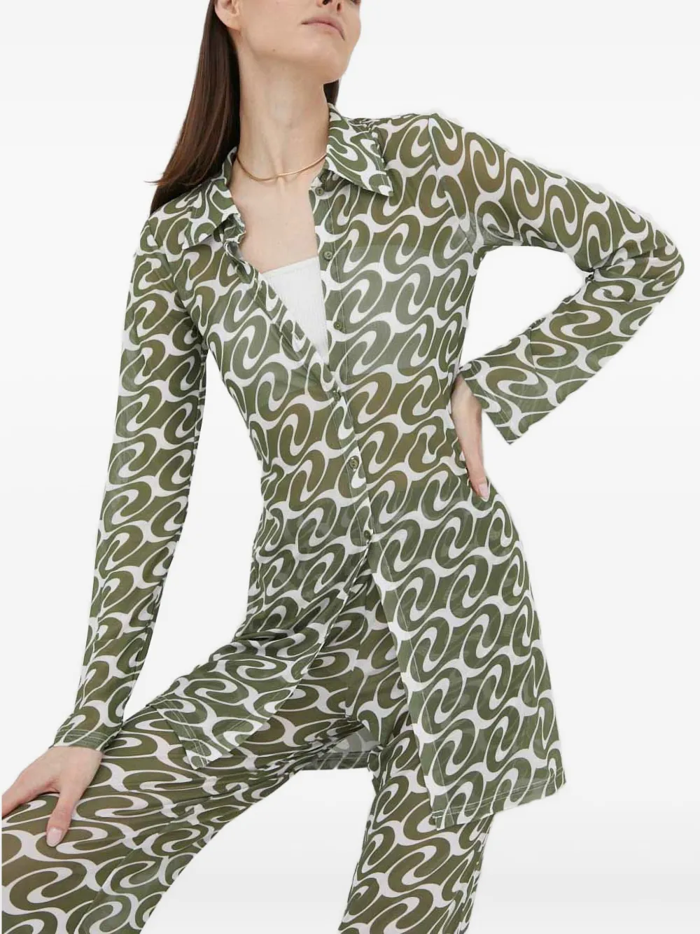 Résumé patterned shirt | Green | Image 1