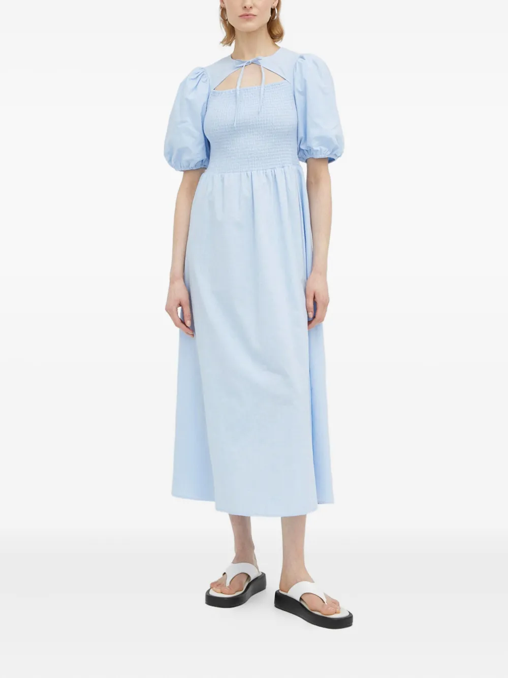 Résumé smocked cut-out dress | Blue | Image 1