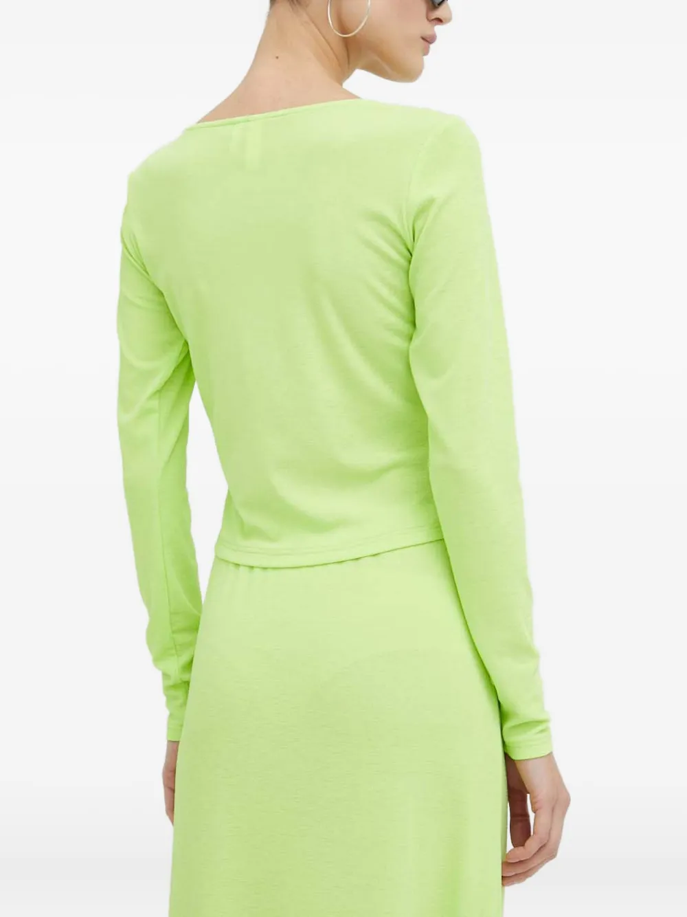 Resume Cutout Long-sleeve Top In Green