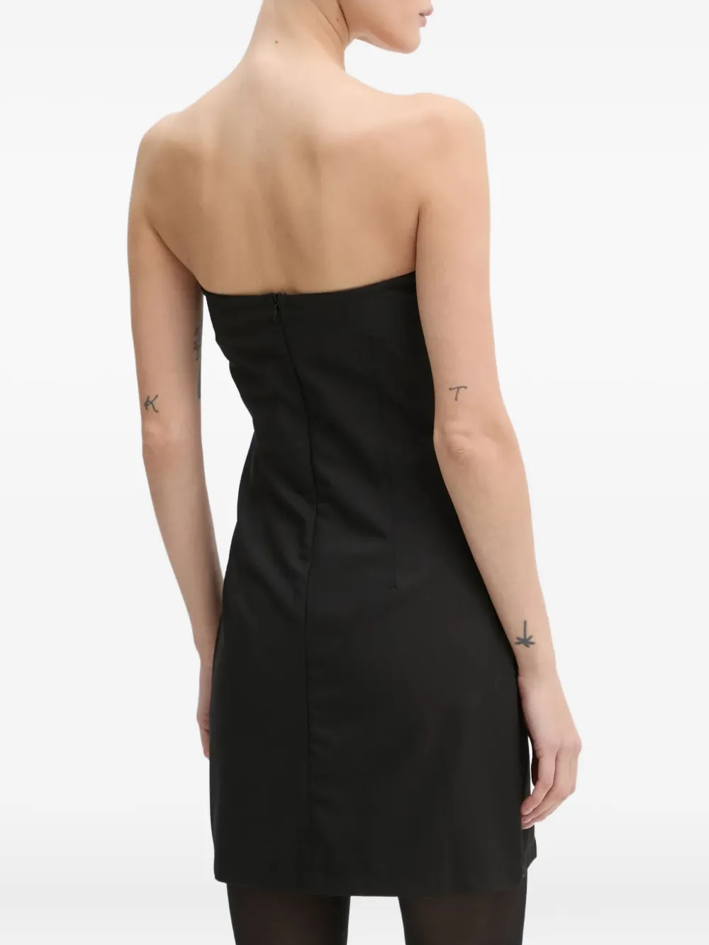 Resume Buckle Strapless Dress In Black