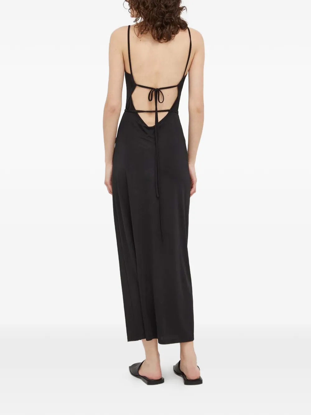  Résumé Tie-waist Open-back Midi Dress - Black 