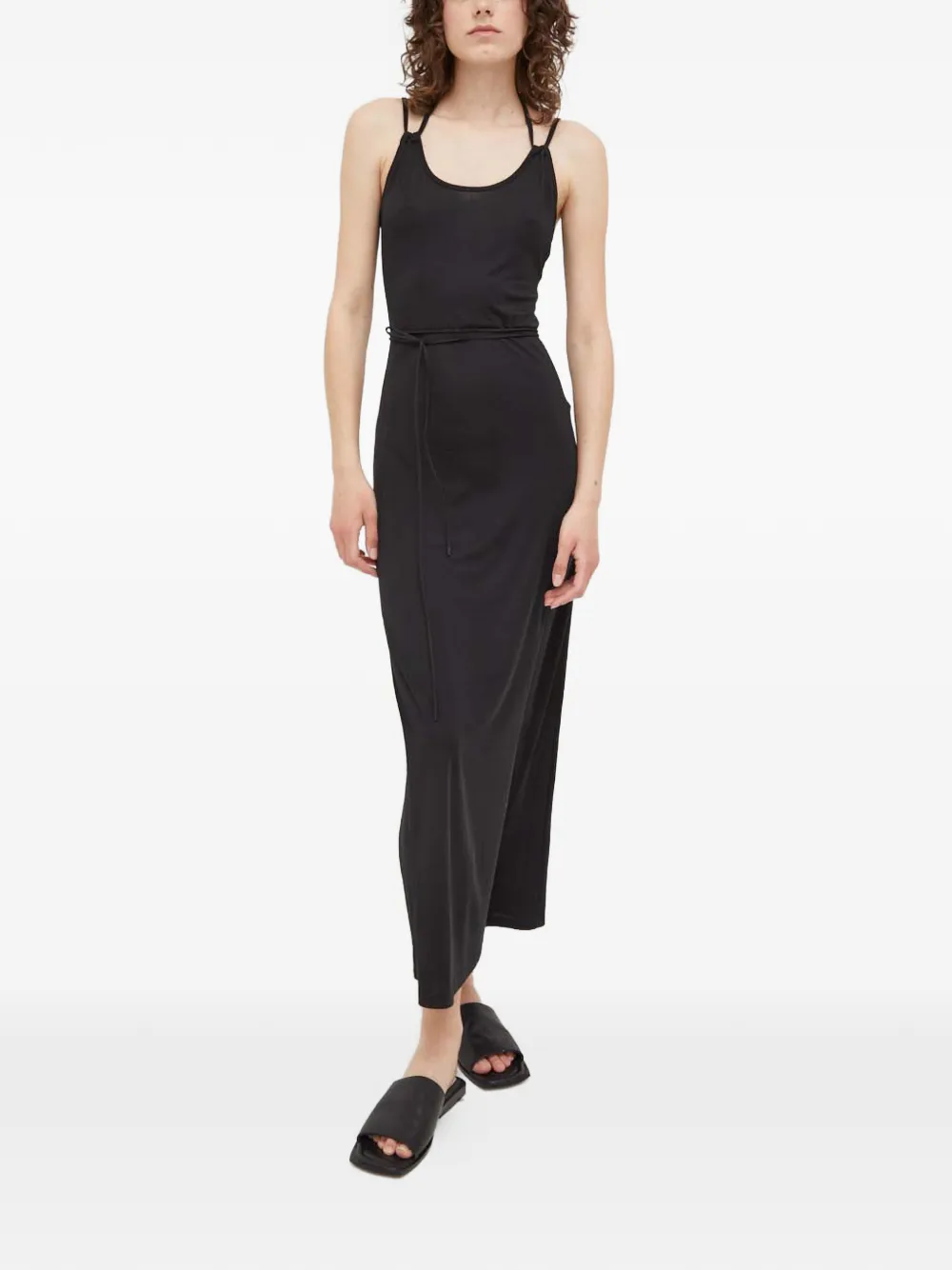  Résumé Tie-waist Open-back Midi Dress - Black 