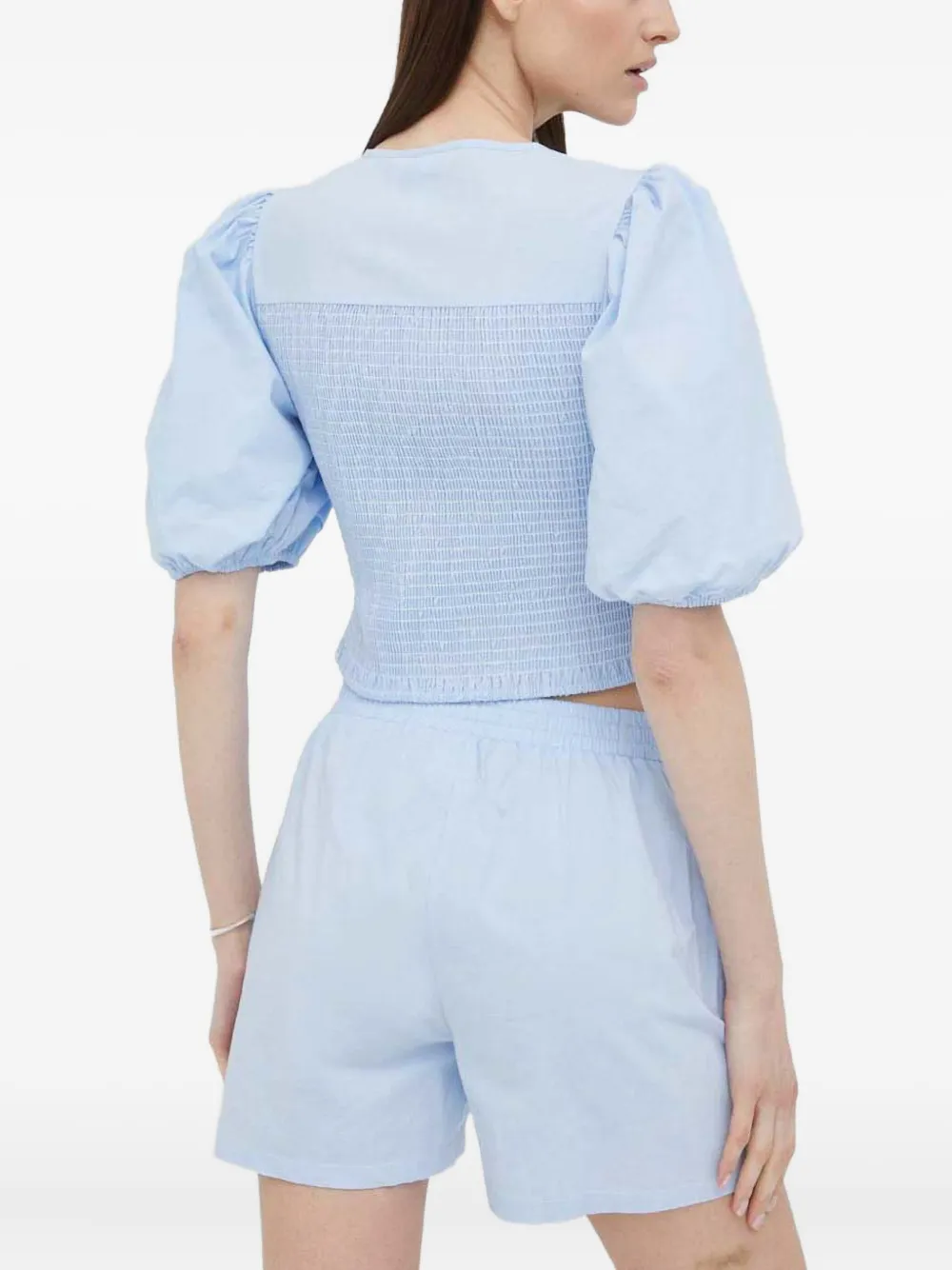 Resume Puff-sleeve Cut-out Top In Blue