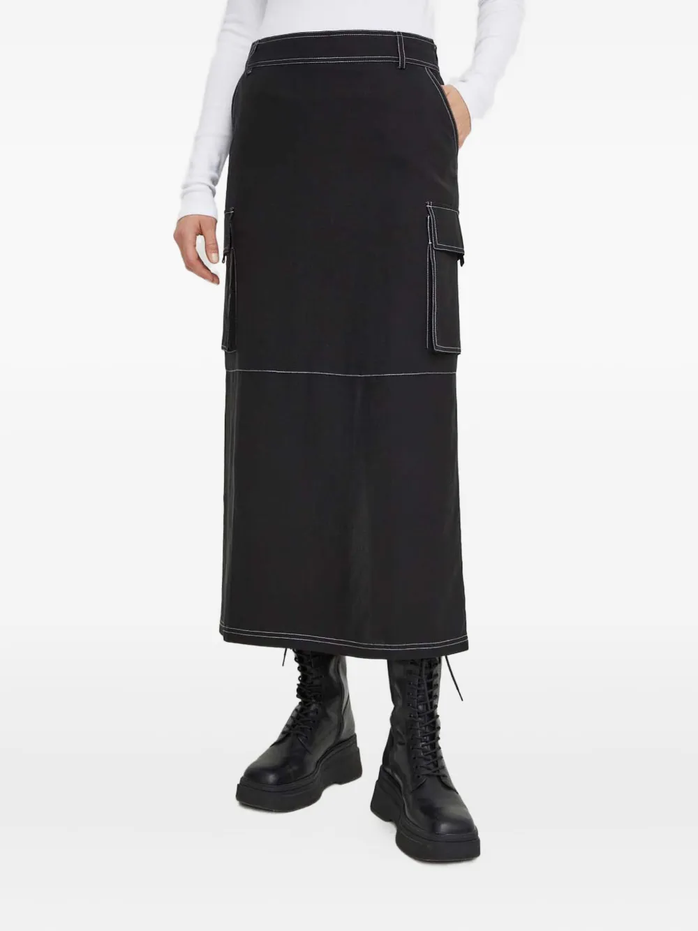 Résumé contrast-stitch skirt | Black | Image 1