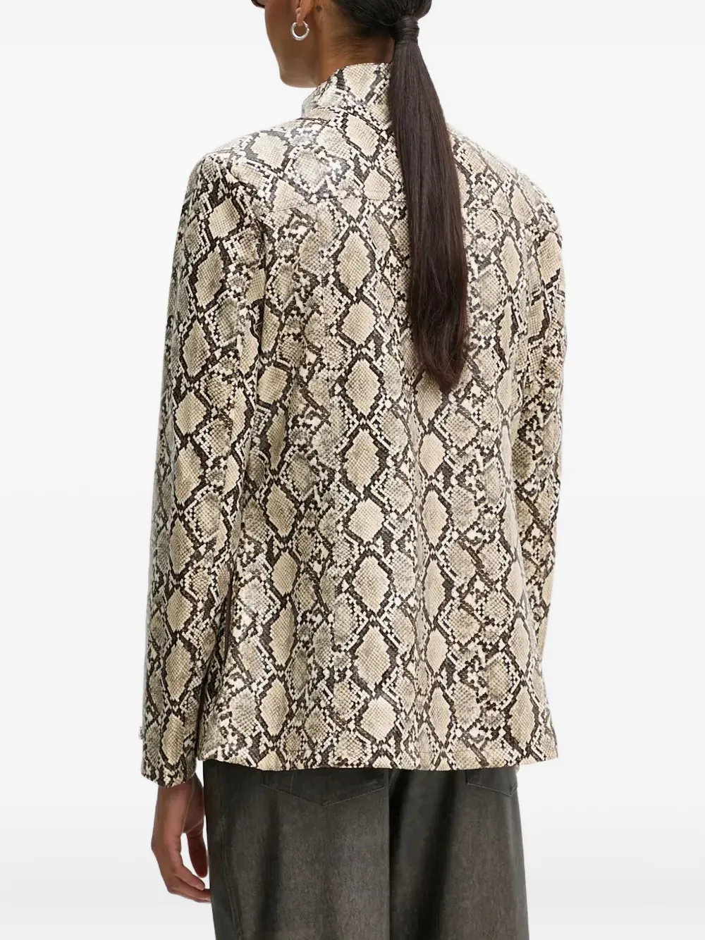 Resume Jacke Mit Schlangenleder-print In Brown