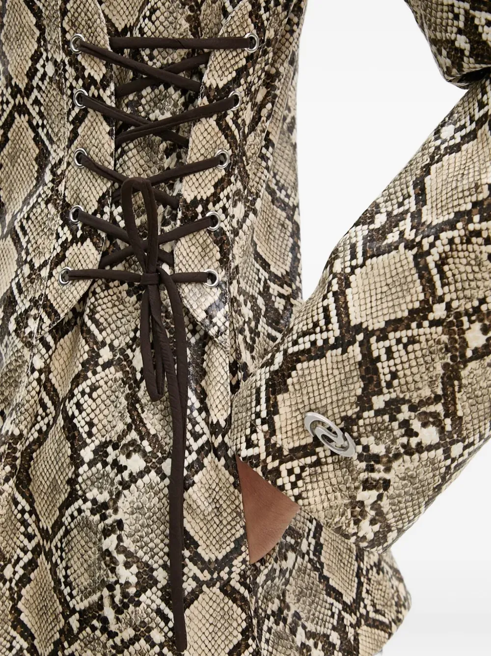 Resume Jacke Mit Schlangenleder-print In Brown