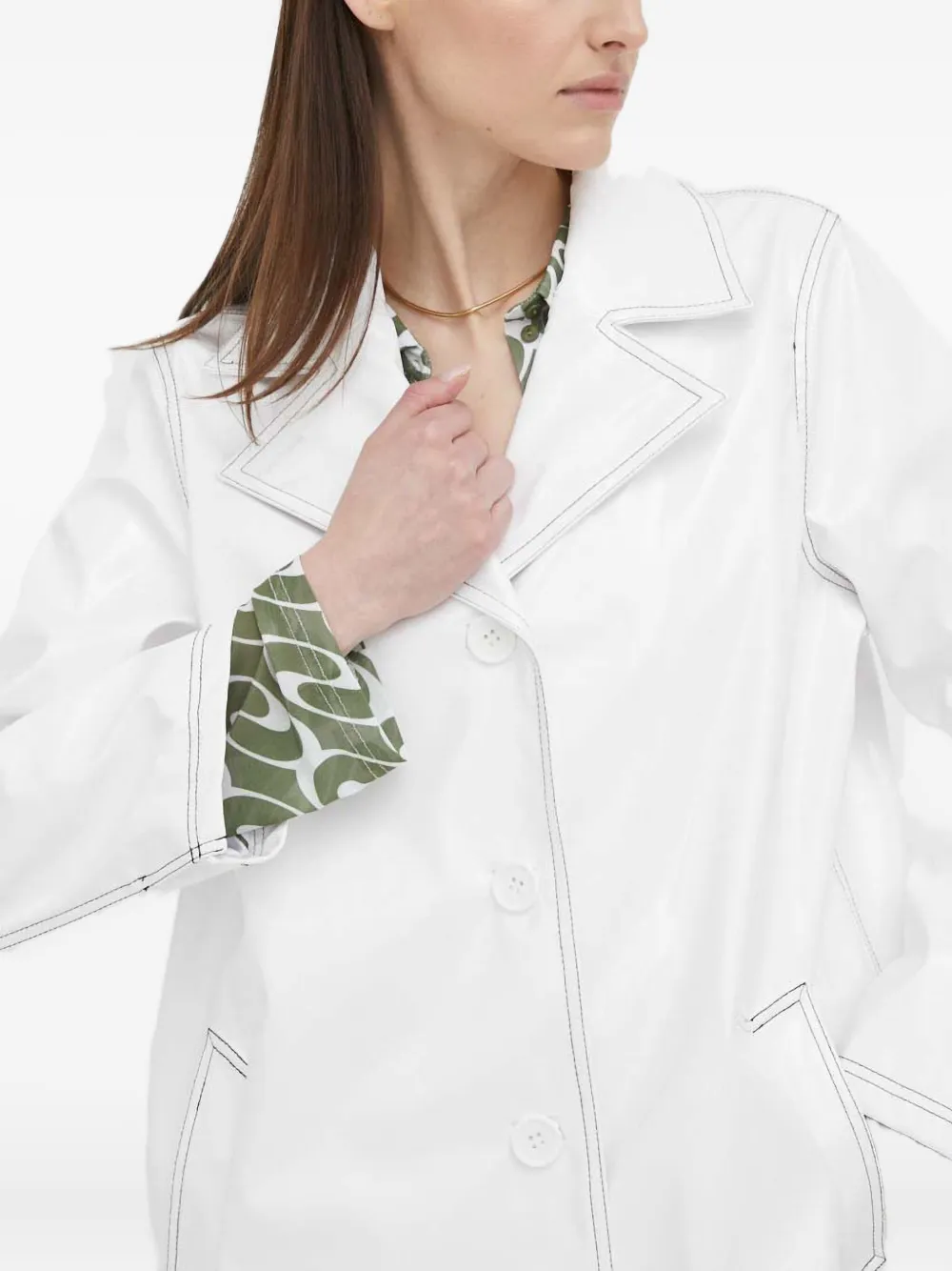 Resume Single-breasted Coat In White