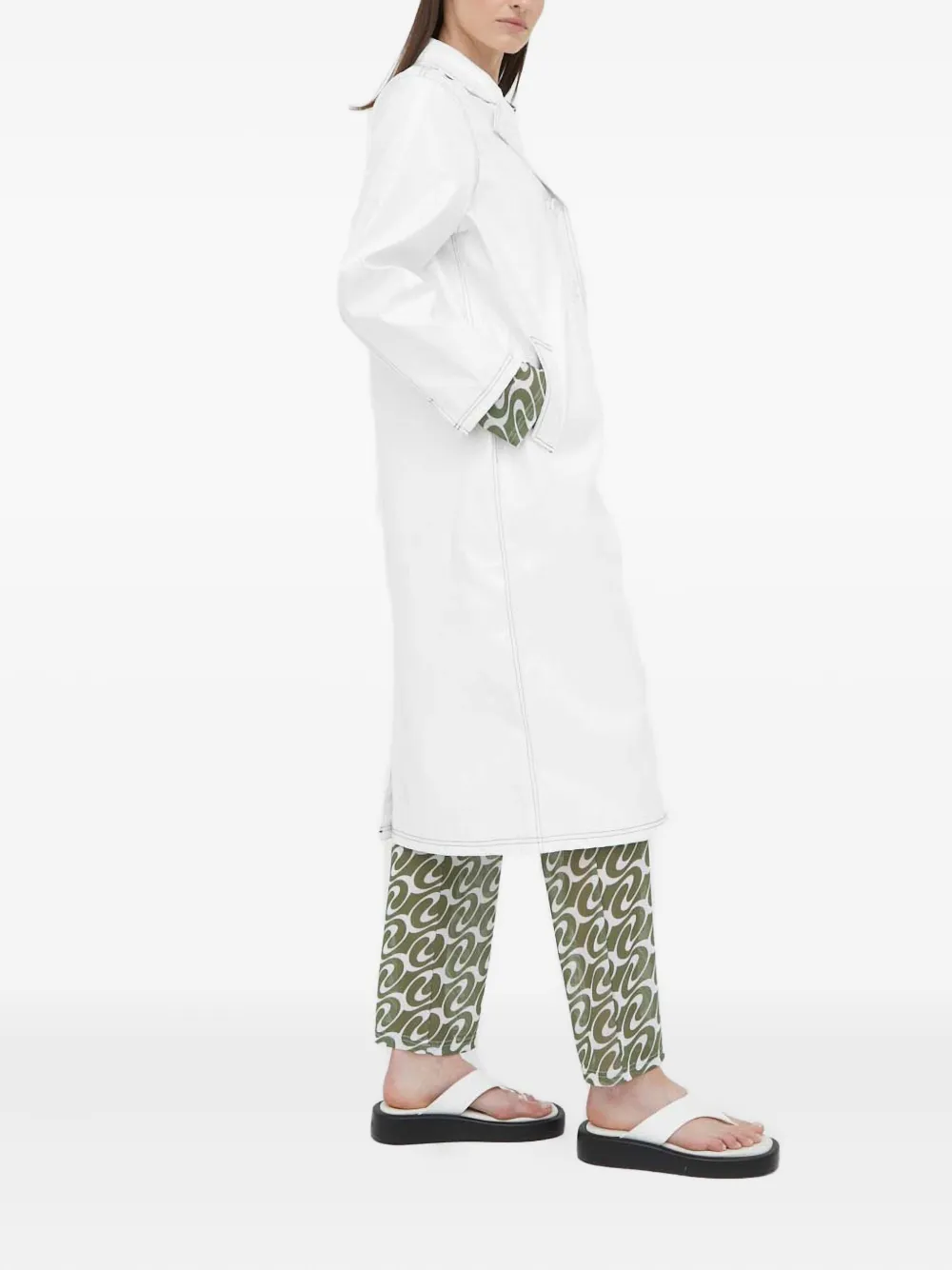 Resume Single-breasted Coat In White