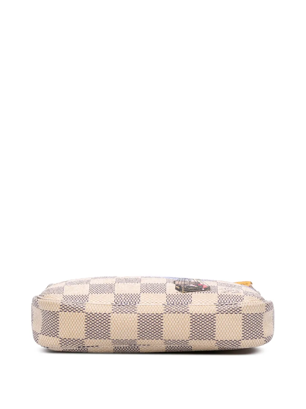 Pre-owned Louis Vuitton 2011 Damier Azur Illustre Mini Pochette Accessoires Handbag In Multi