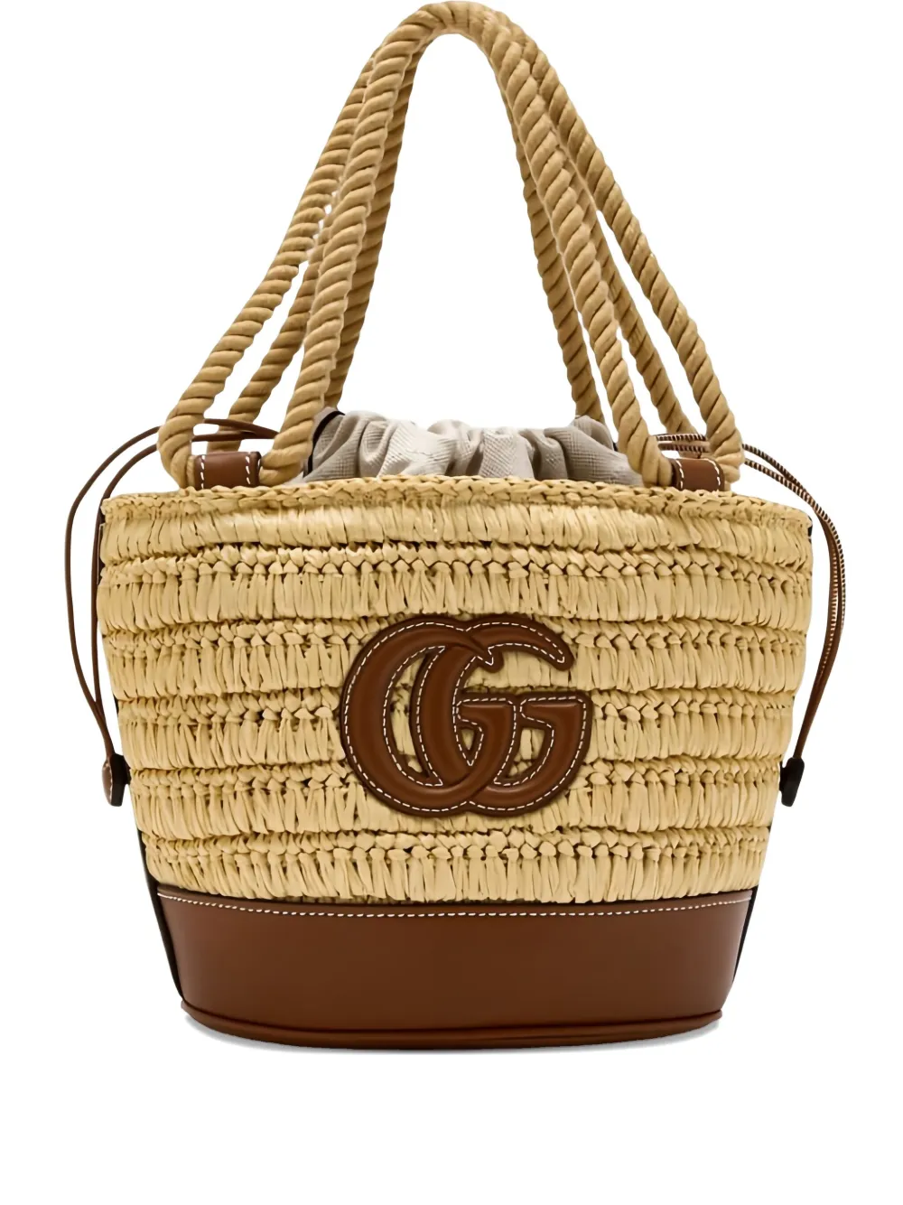 Gucci Gewebte Mini Beuteltasche mit GG - Nude