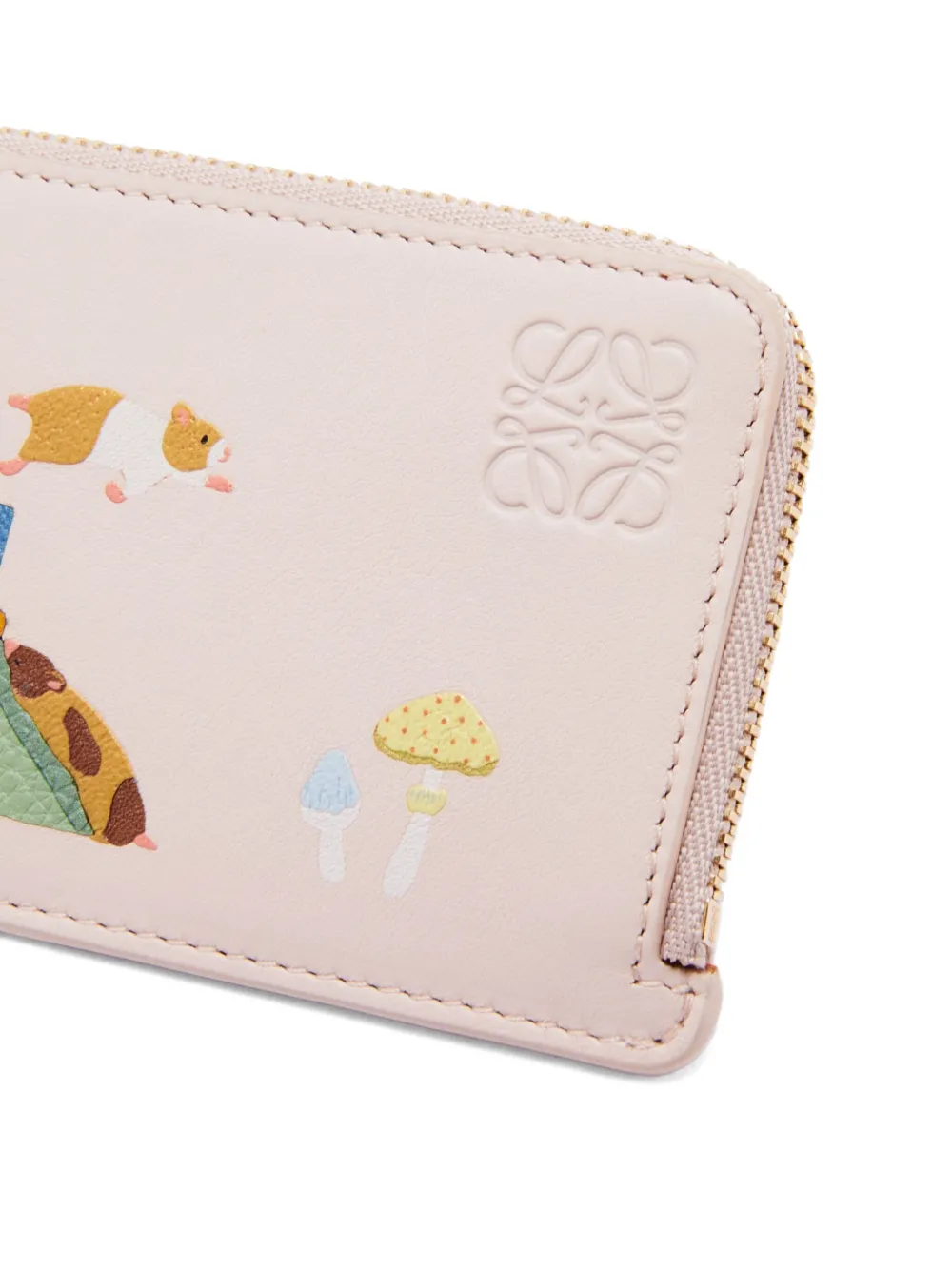 Loewe X Suna Fujita Leather Hamster Card Holder In Neutral