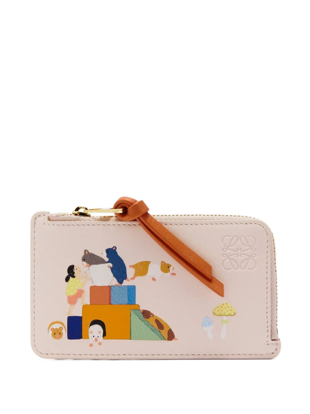 LOEWE Pasjeshouder met dierenprint en rits Beige