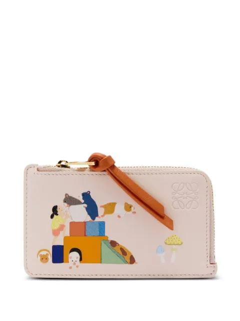 LOEWE tarjetero con animal print y cierre