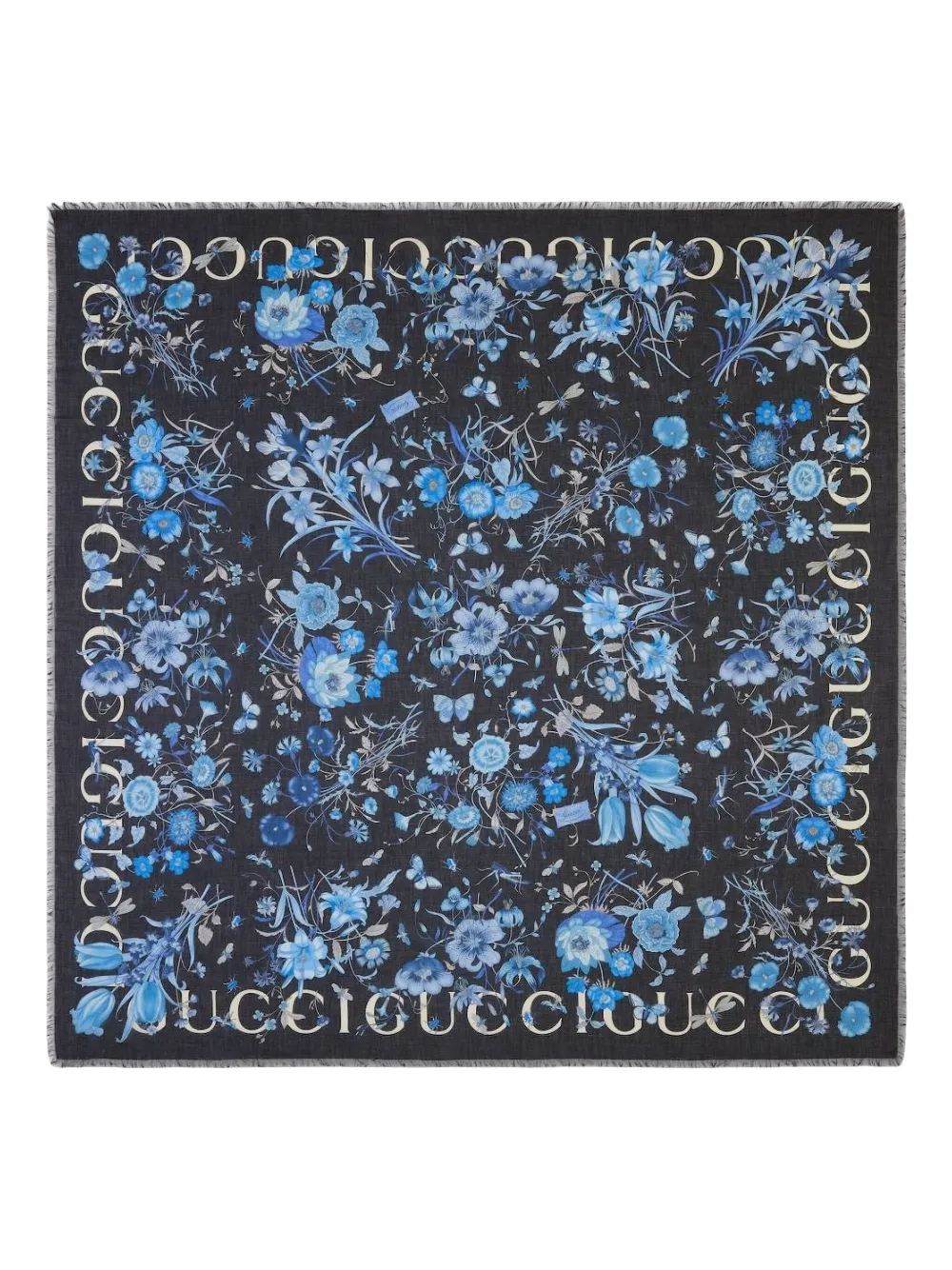 Gucci Sjaal met bloemenprint Blauw
