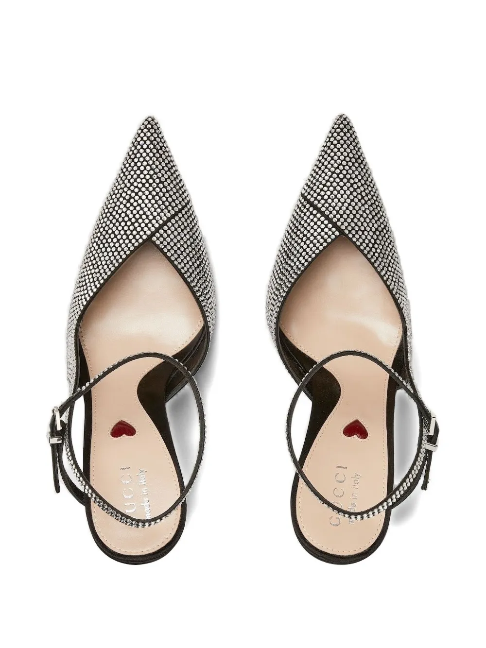 Gucci 105 mm slingback pumps met kristallen Zwart