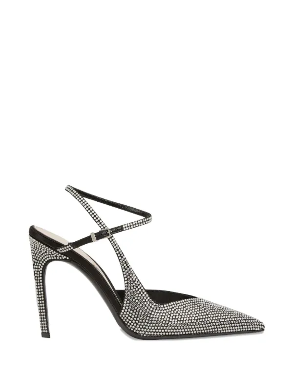 Gucci 105mm Crystal-embellished Slingback Pumps in Black