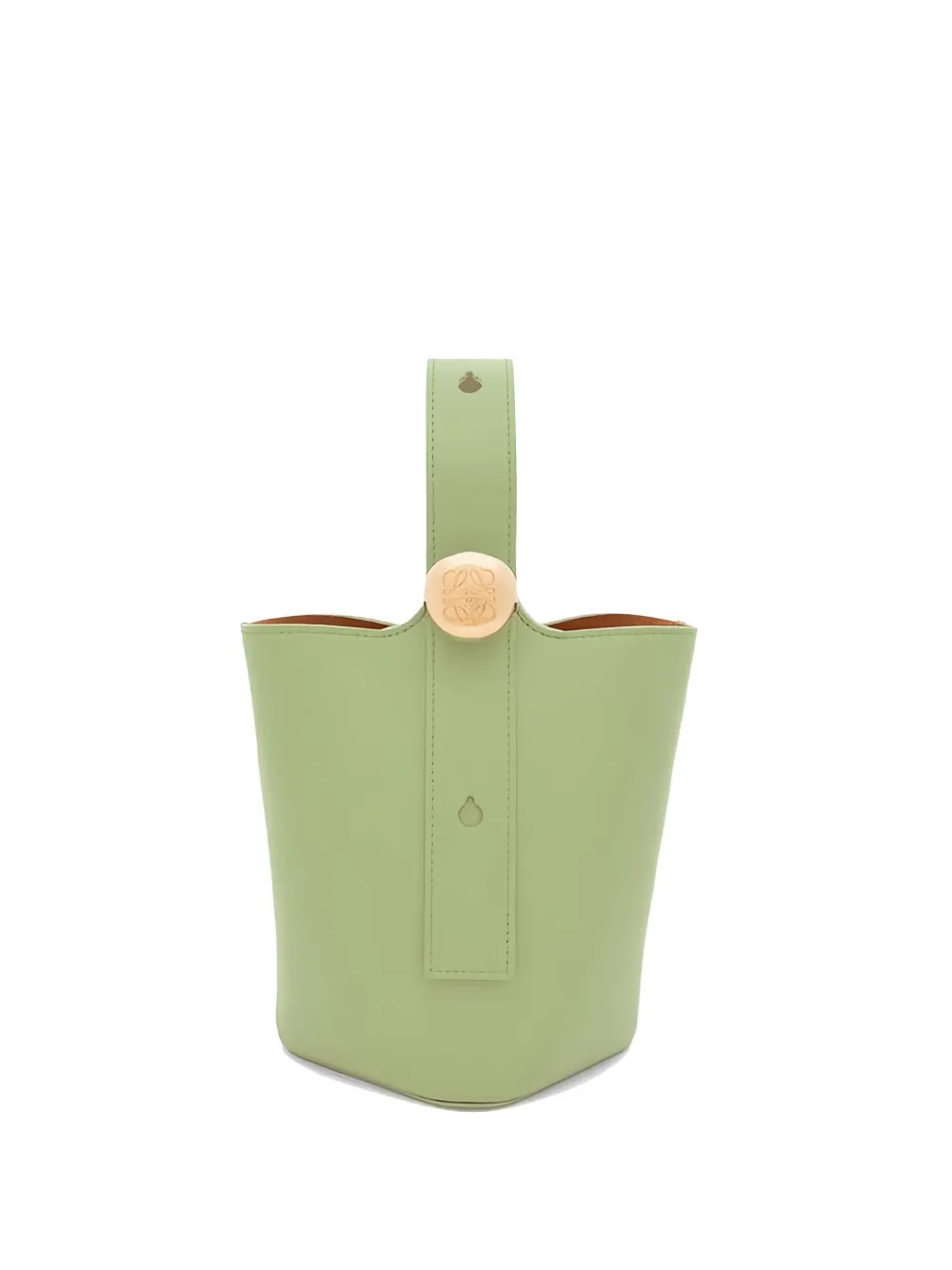 LOEWE mini Pebble calfskin bucket bag Groen