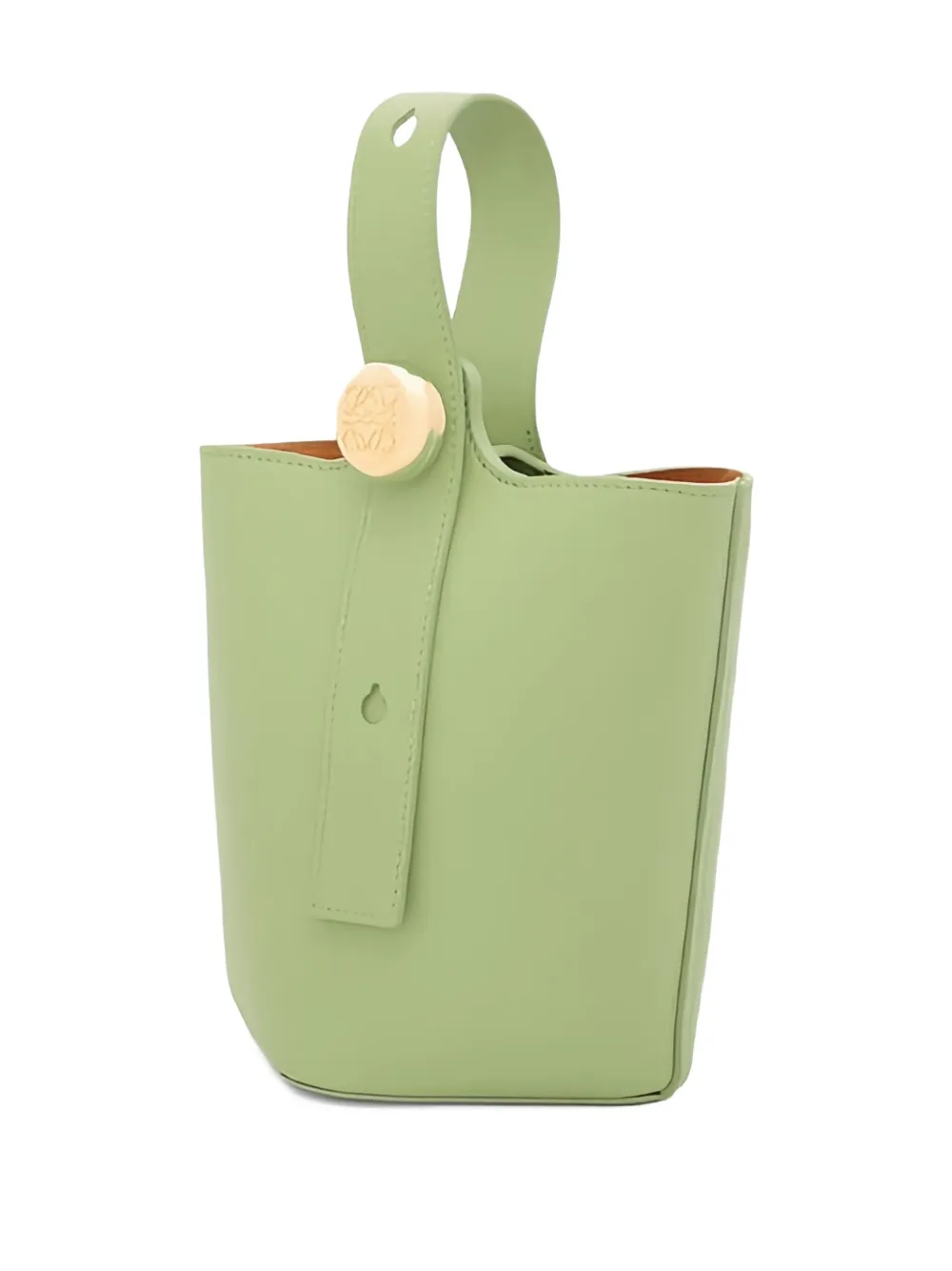 LOEWE mini Pebble calfskin bucket bag Groen