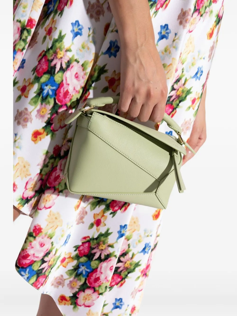 LOEWE mini Puzzle Edge tote bag - Groen