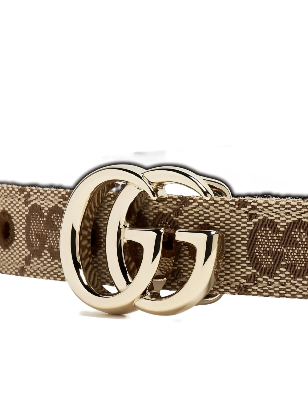 Gucci GG-monogram buckle belt Beige