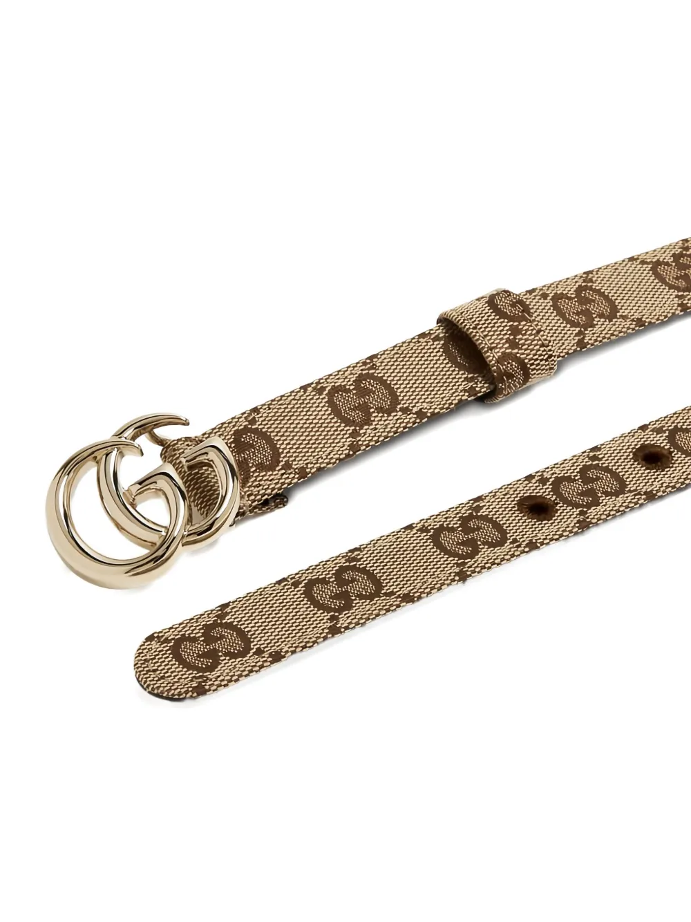 Gucci GG-monogram buckle belt Beige