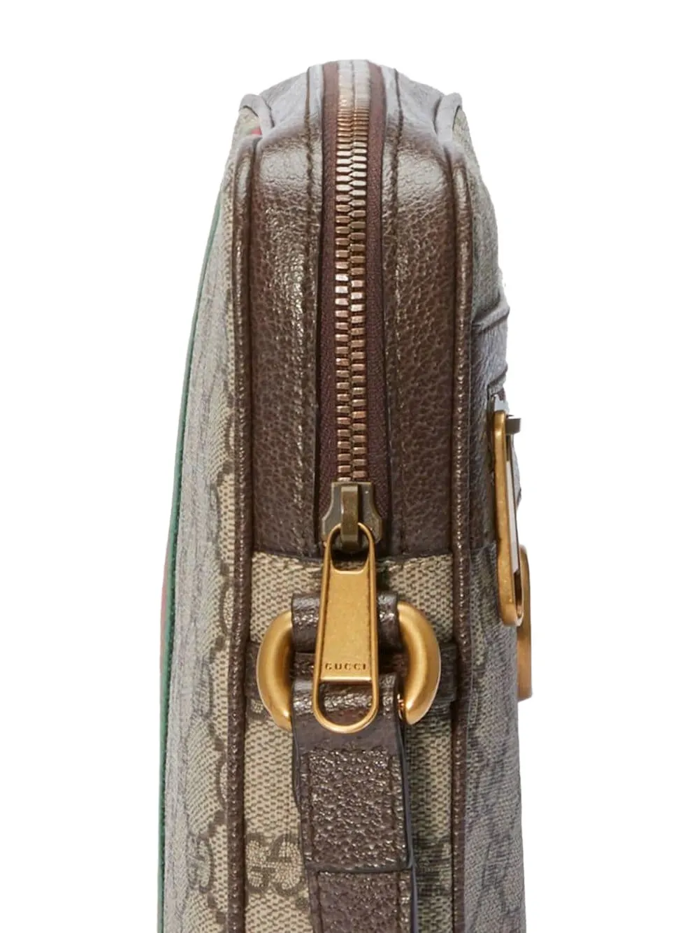 Gucci GG monogram Web-stripe messenger bag Bruin