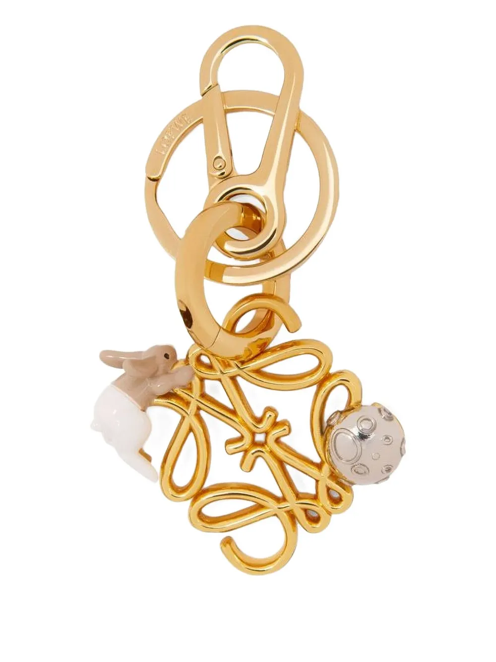 LOEWE Anagram sleutelhanger met konijn Geel