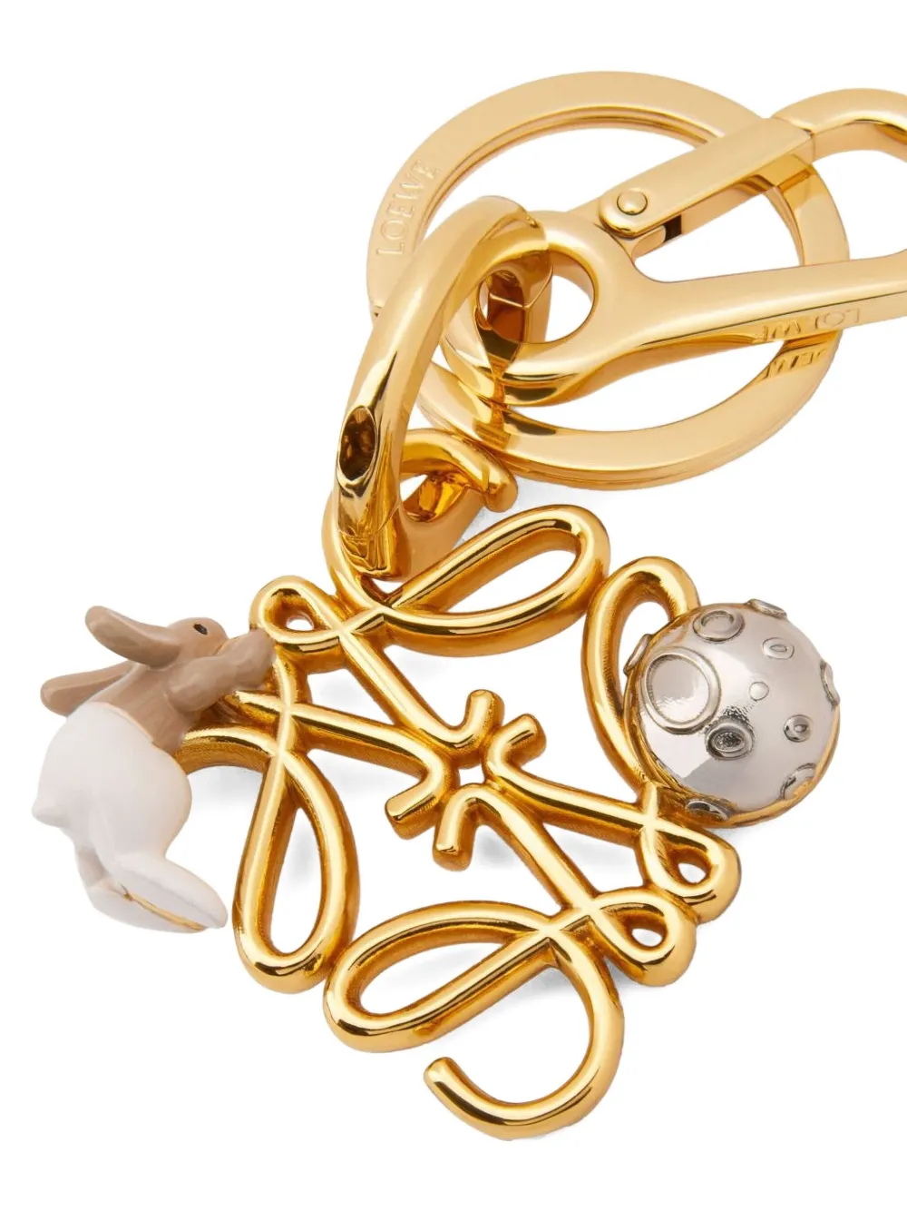 LOEWE Anagram sleutelhanger met konijn Geel