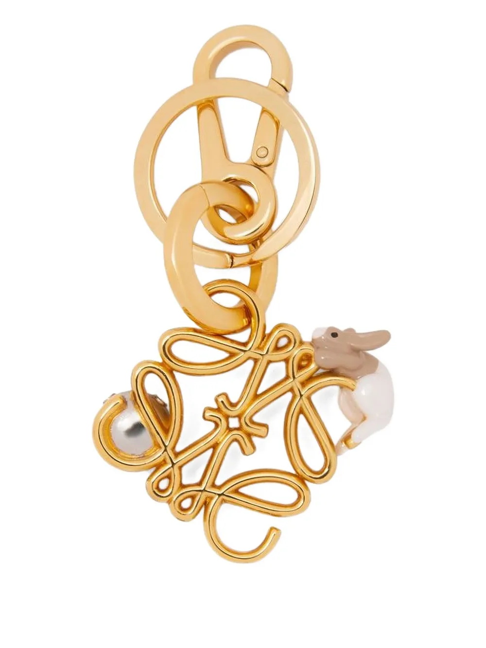 LOEWE Anagram sleutelhanger met konijn Geel
