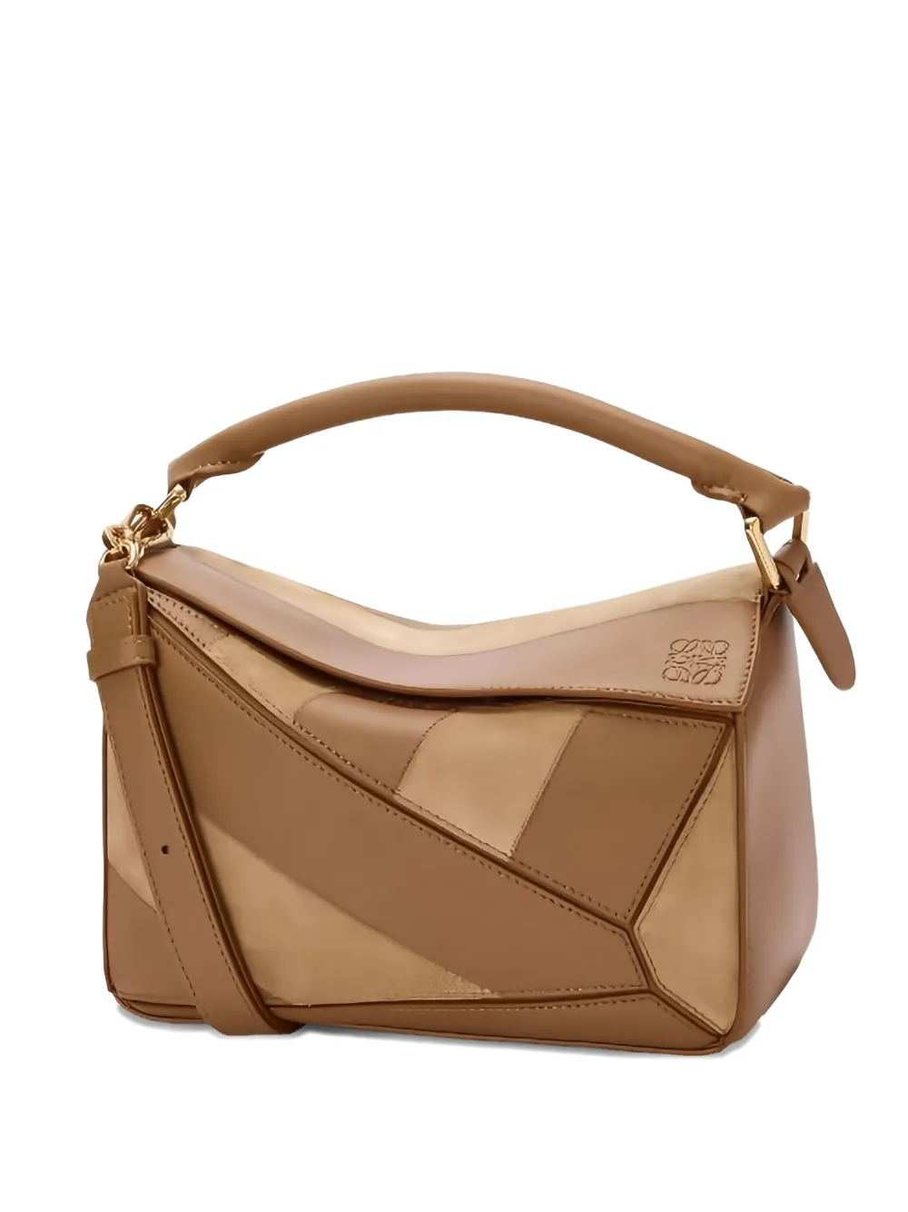 LOEWE small Puzzle striped tote bag Bruin