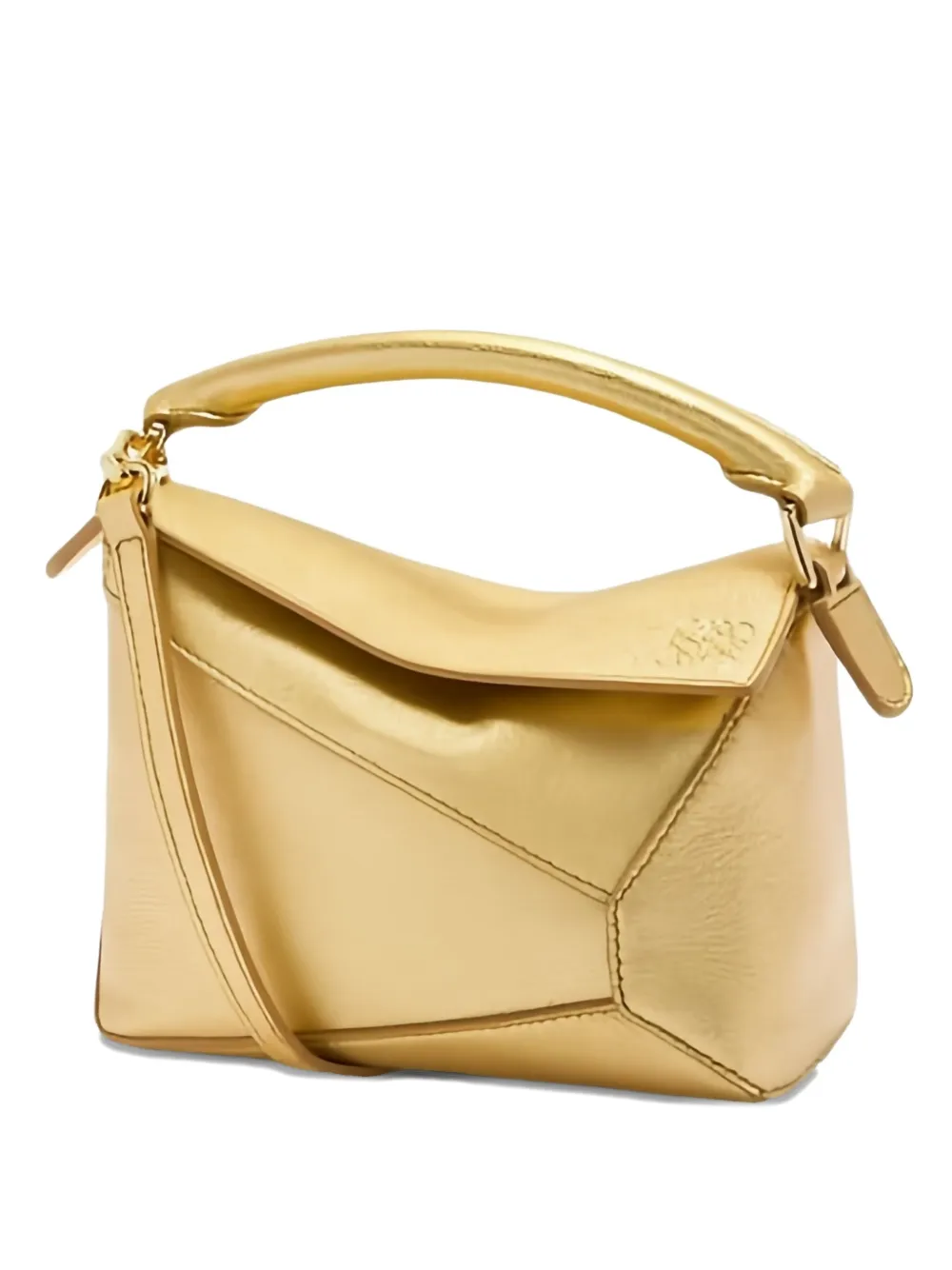 LOEWE Puzzle Edge mini-tas Goud