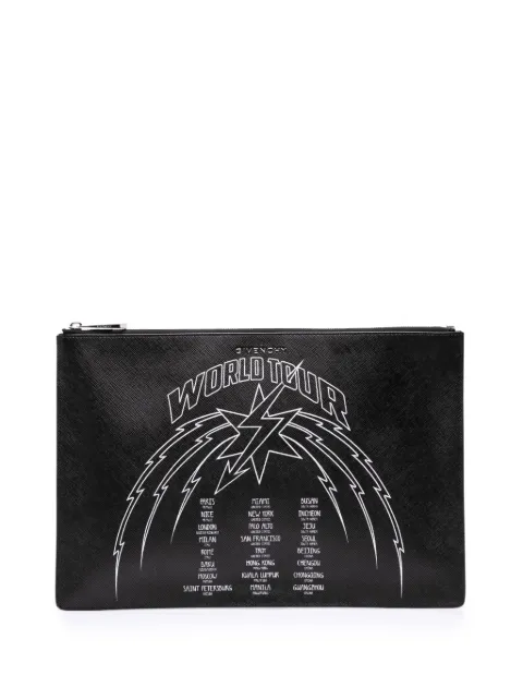 Givenchy Pre-Owned 2018 Leather World Tour Zip clutch bag