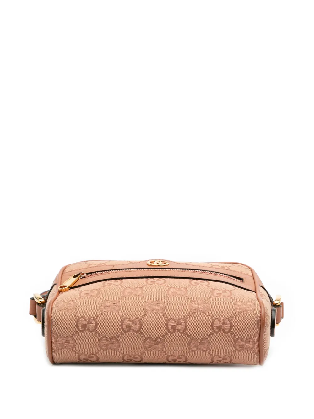 Pre-owned Gucci 2016-2025 Mini Gg Canvas Ophidia Crossbody Bag In Pink
