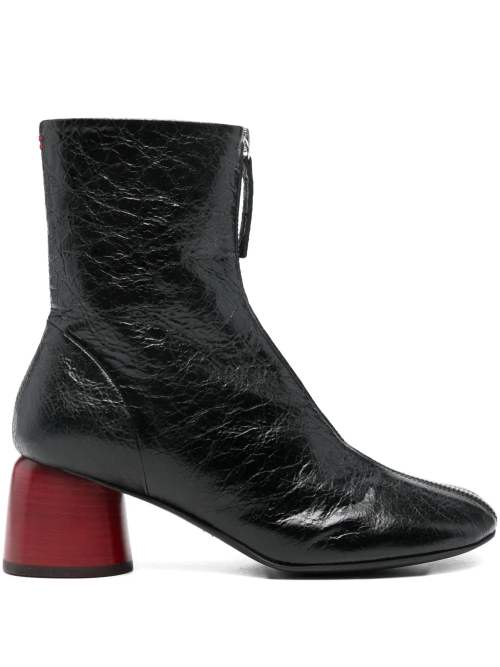 Halmanera 50mm zip-front sculpted-heel ankle boots Black
