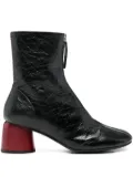 Halmanera 50mm zip-front sculpted-heel ankle boots - Black