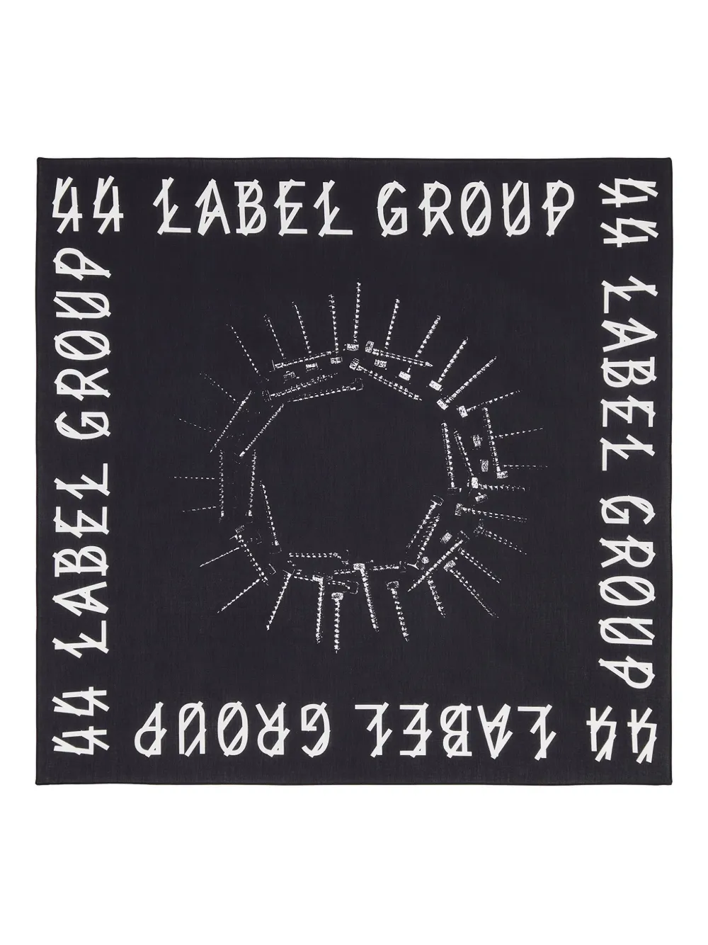 44 LABEL GROUP mascada con estampado gráfico | negro | Image 1