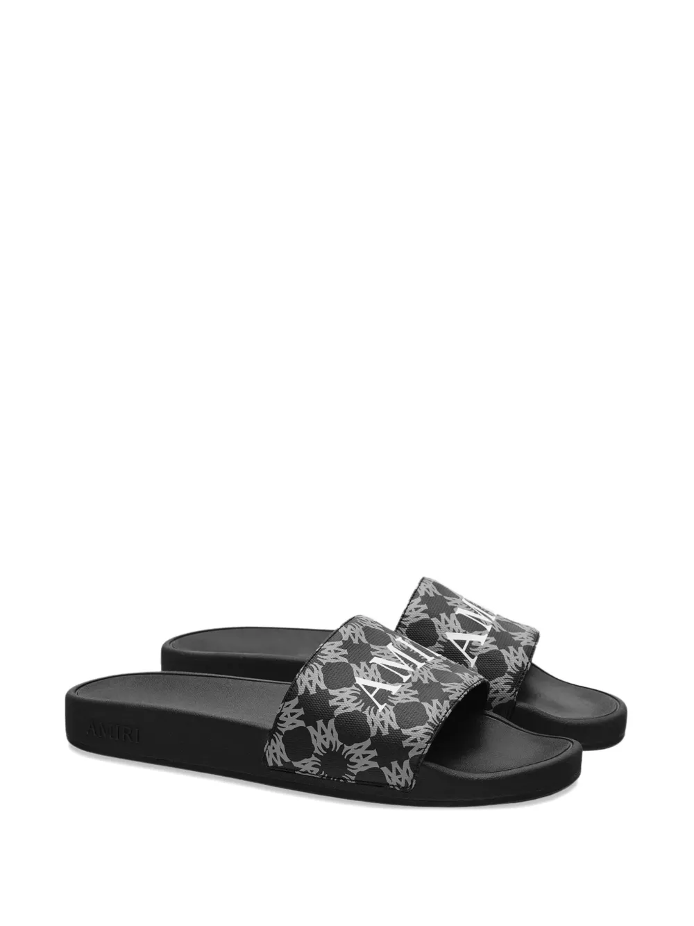 Amiri Logo-plaque Canvas Slides In Black