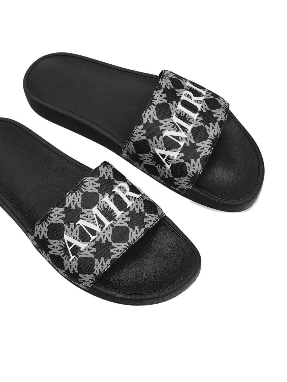 Amiri Logo-plaque Canvas Slides In Black
