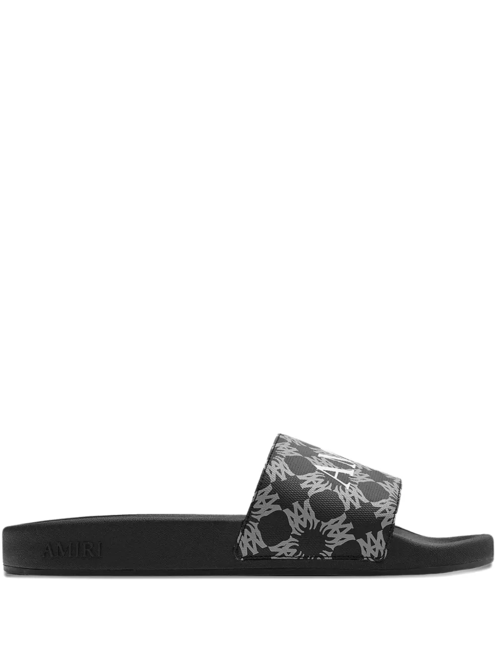 Amiri Logo-plaque Canvas Slides In Black