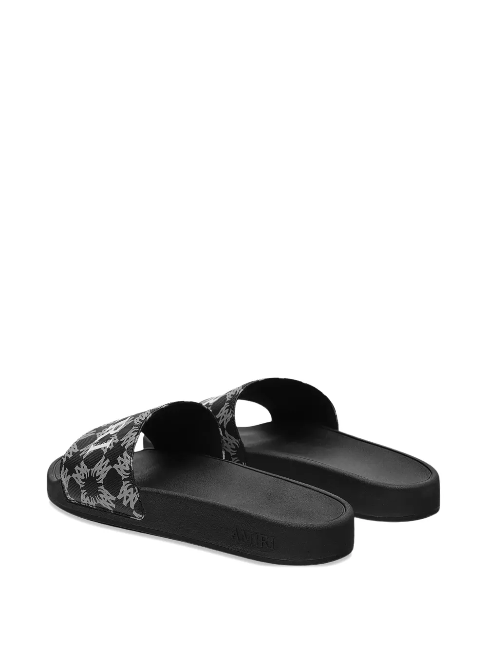 Amiri Logo-plaque Canvas Slides In Black