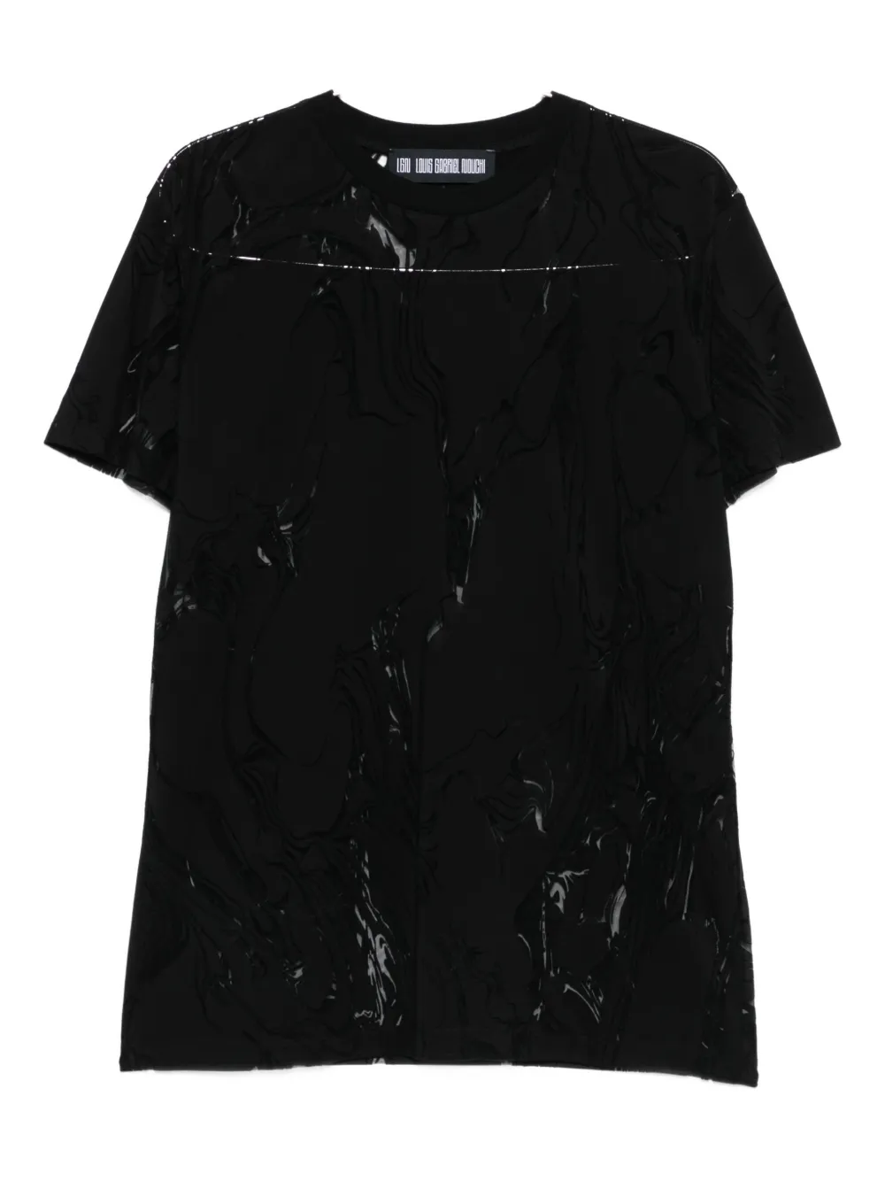 LGN LOUIS GABRIEL NOUCHI Camicia con stampa effetto marmo - Nero