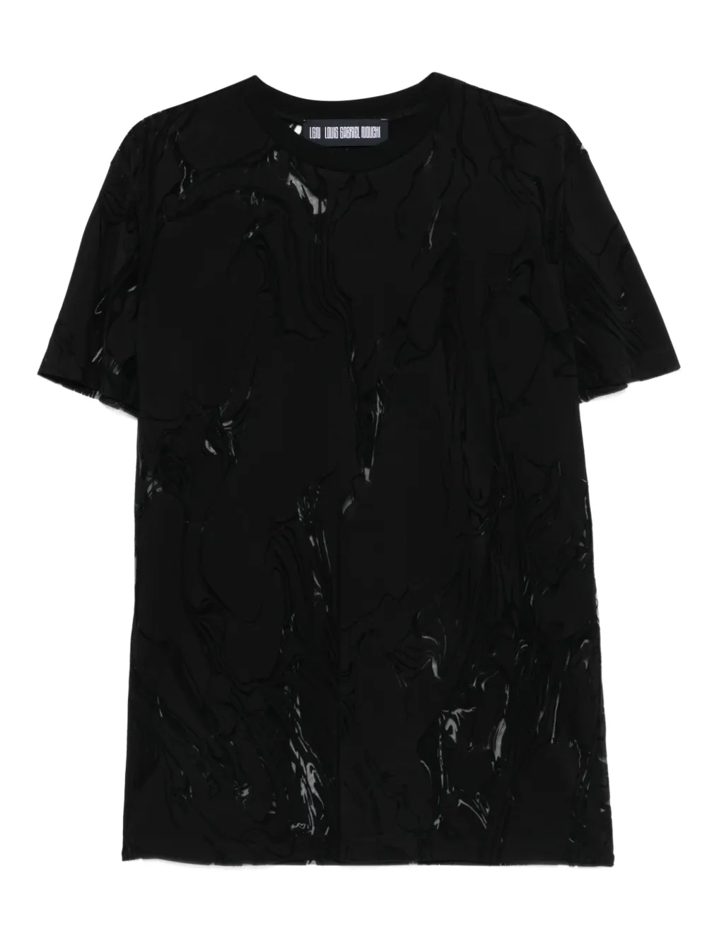 LGN  LOUIS GABRIEL NOUCHI  marble-print short-sleeve T-shirt | Black | Image 1